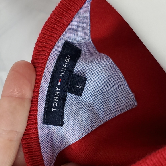 Tommy Hilfiger Red Pullover Sweater Size L - Picture 4 of 6